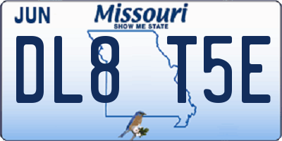 MO license plate DL8T5E