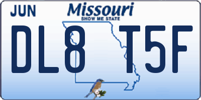 MO license plate DL8T5F