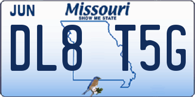 MO license plate DL8T5G