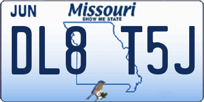 MO license plate DL8T5J
