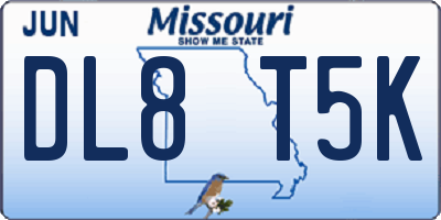 MO license plate DL8T5K