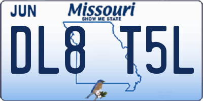 MO license plate DL8T5L