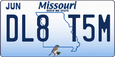 MO license plate DL8T5M