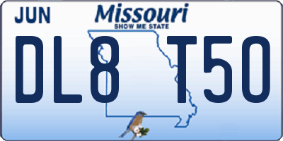 MO license plate DL8T5O