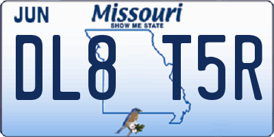 MO license plate DL8T5R
