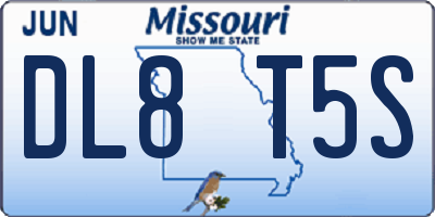 MO license plate DL8T5S
