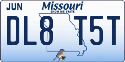 MO license plate DL8T5T