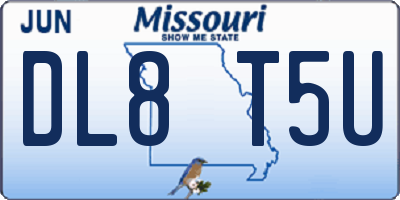 MO license plate DL8T5U