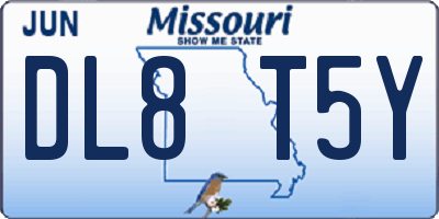 MO license plate DL8T5Y