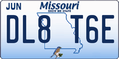 MO license plate DL8T6E
