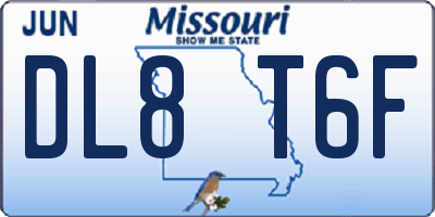 MO license plate DL8T6F