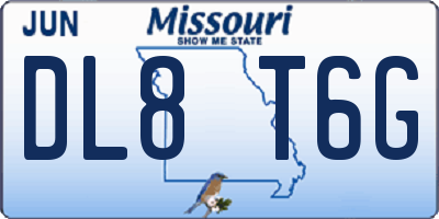 MO license plate DL8T6G