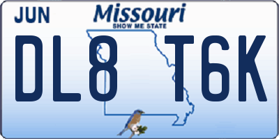 MO license plate DL8T6K