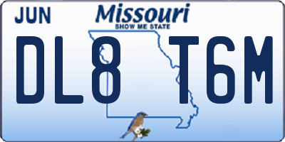 MO license plate DL8T6M