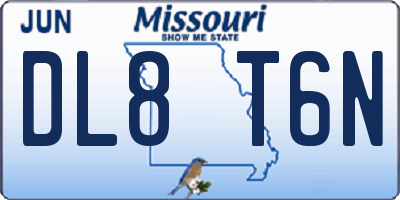 MO license plate DL8T6N