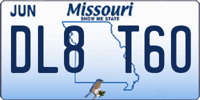 MO license plate DL8T6O