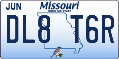 MO license plate DL8T6R