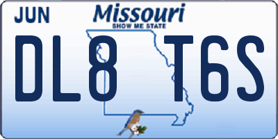MO license plate DL8T6S