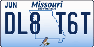 MO license plate DL8T6T