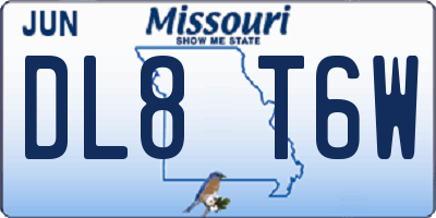 MO license plate DL8T6W