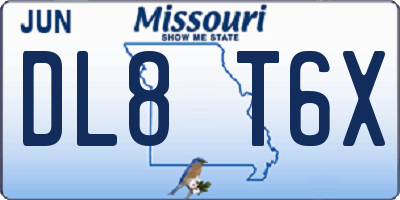 MO license plate DL8T6X