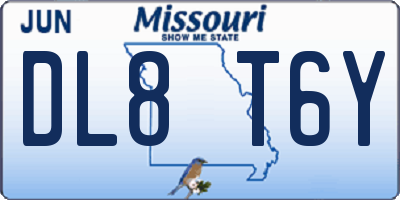 MO license plate DL8T6Y