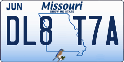 MO license plate DL8T7A