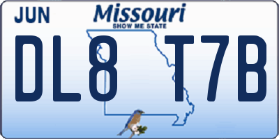 MO license plate DL8T7B