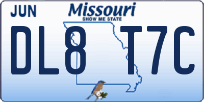 MO license plate DL8T7C