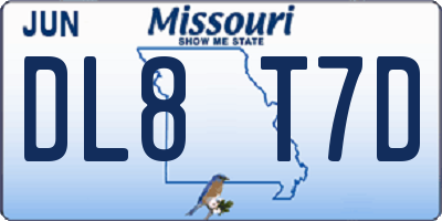 MO license plate DL8T7D