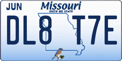 MO license plate DL8T7E