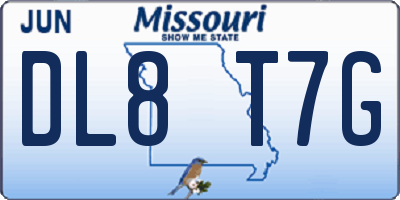 MO license plate DL8T7G