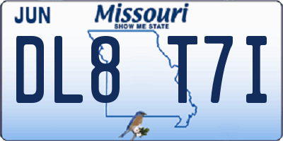 MO license plate DL8T7I