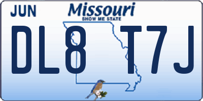 MO license plate DL8T7J