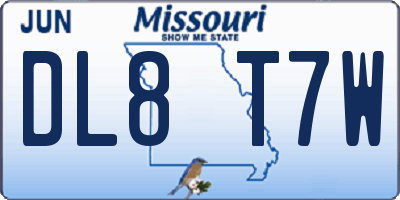 MO license plate DL8T7W