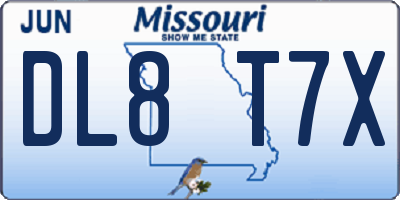 MO license plate DL8T7X