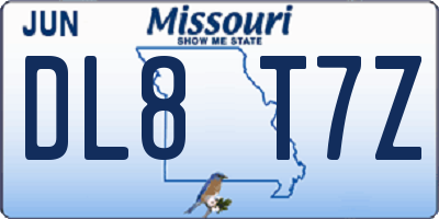 MO license plate DL8T7Z