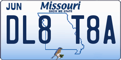 MO license plate DL8T8A