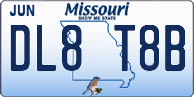 MO license plate DL8T8B