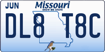 MO license plate DL8T8C