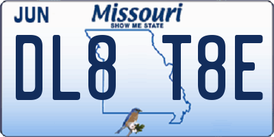 MO license plate DL8T8E