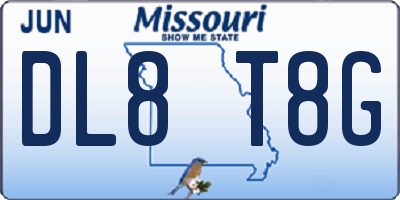 MO license plate DL8T8G