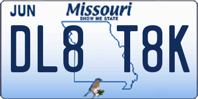 MO license plate DL8T8K