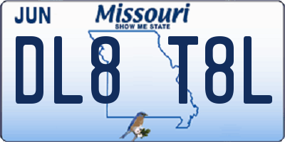 MO license plate DL8T8L