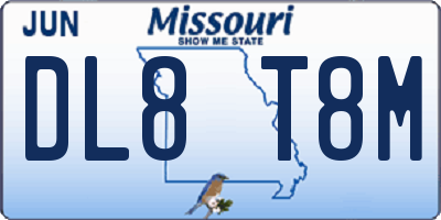 MO license plate DL8T8M