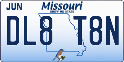 MO license plate DL8T8N