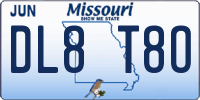 MO license plate DL8T8O