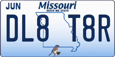 MO license plate DL8T8R