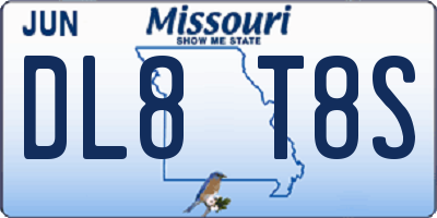 MO license plate DL8T8S