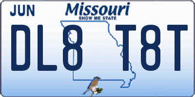MO license plate DL8T8T